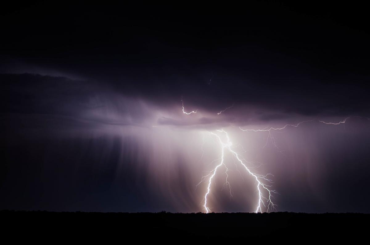 Lightning in clouds