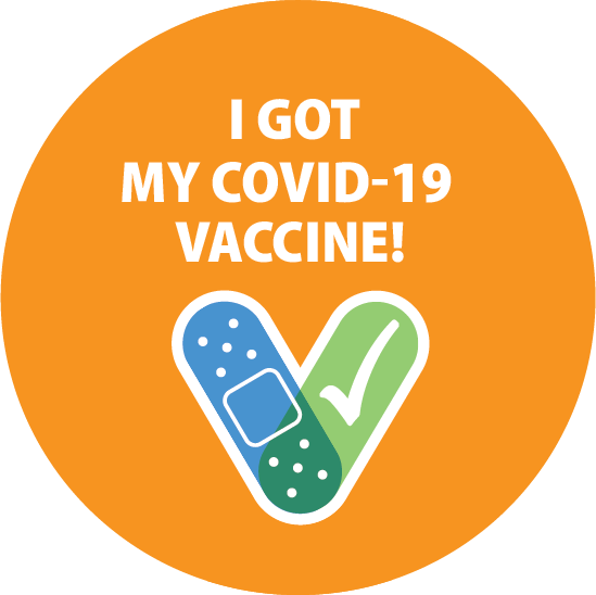 i got my covid-19 vaccine orange circle