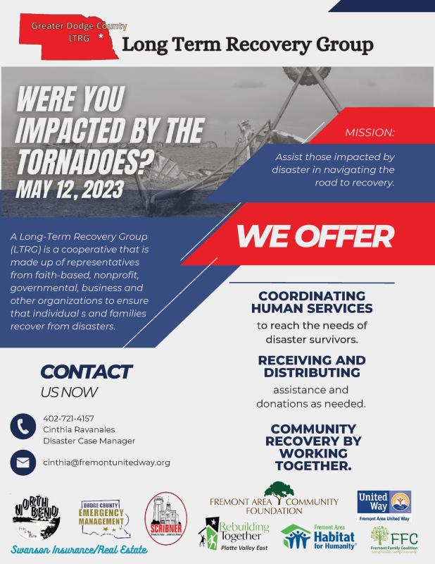 Resources available for Dodge Co., Nebraska residents impacted by the May 12 tornadoes