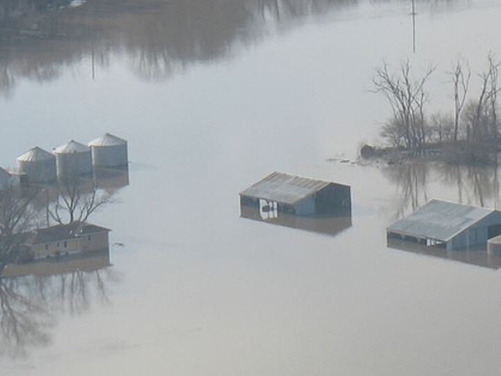 Flooded farmland.